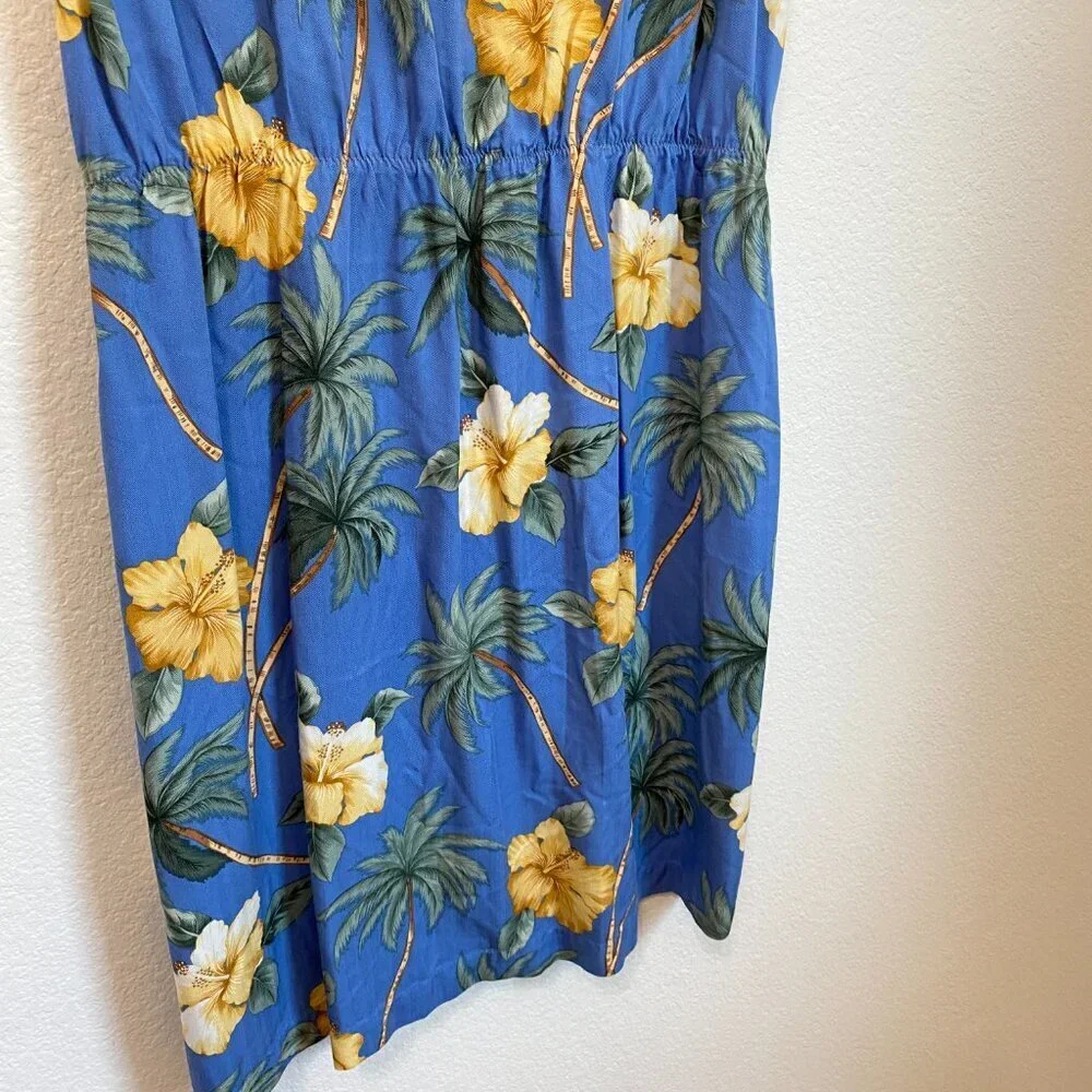 Caribbean Joe Blue Floral Hawaiian Dress 2X - Picture 2 of 6